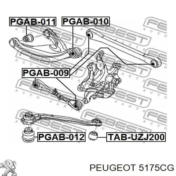 Brazo superior izquierdo de la suspensión trasera Peugeot/Citroen 5175CG precio, desde 53,72 EUR