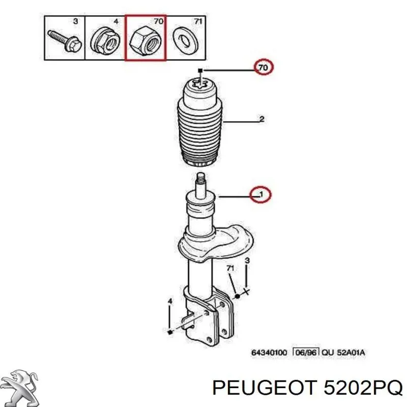 5202PQ Peugeot/Citroen amortiguador delantero