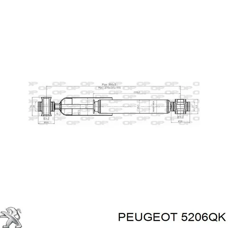 Amortiguador trasero Peugeot/Citroen 5206QK precio, desde 45,47 EUR