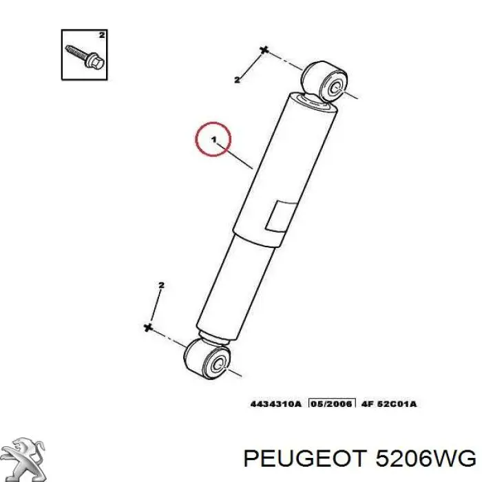 5206WG Peugeot/Citroen amortiguador trasero
