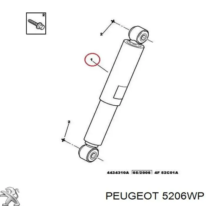 5206WP Peugeot/Citroen amortiguador trasero