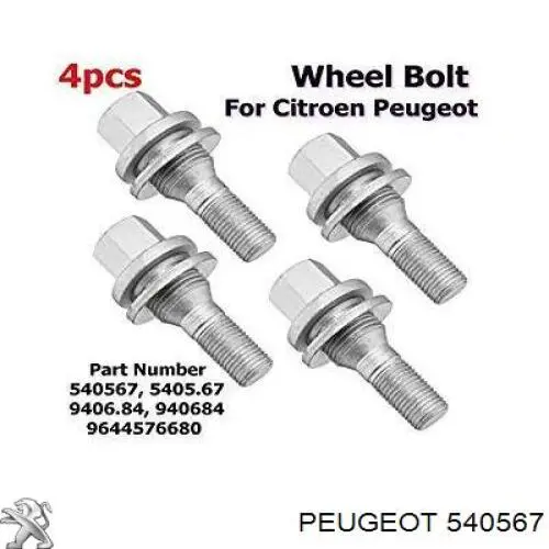 Perno de rueda Peugeot/Citroen 540567