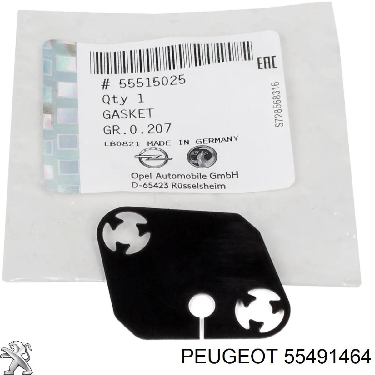 Junta superior de la tapa frontal del motor 55491464 Peugeot/Citroen