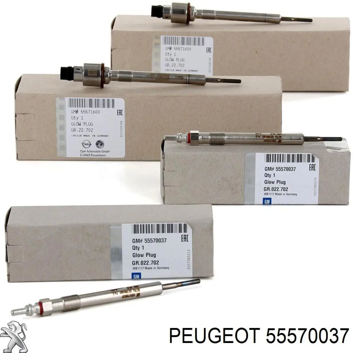 Bujía de precalentamiento 55570037 Peugeot/Citroen