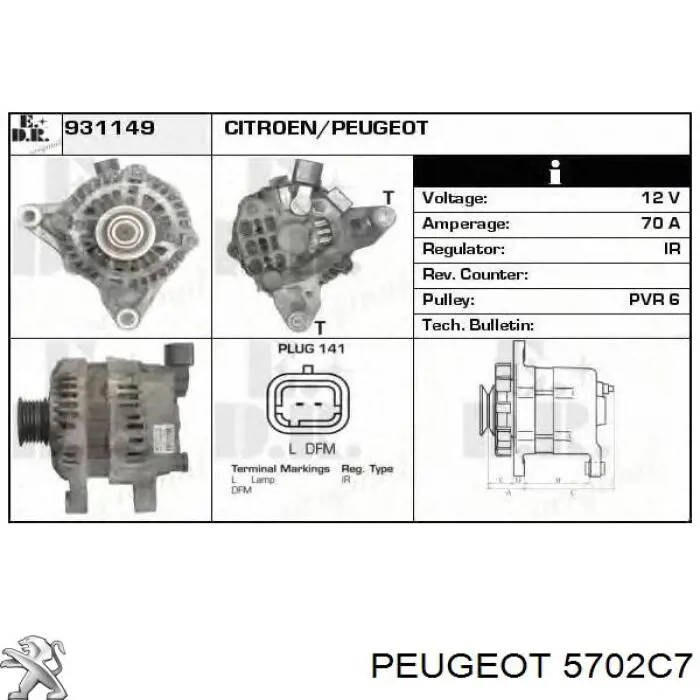 A1TA3392C Mitsubishi alternador