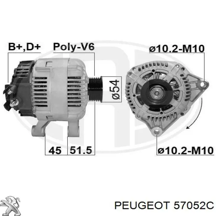 Alternador del motor Peugeot/Citroen 57052C precio, desde 143,73 EUR