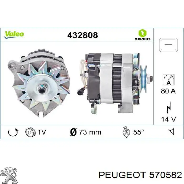 570582 Peugeot/Citroen alternador