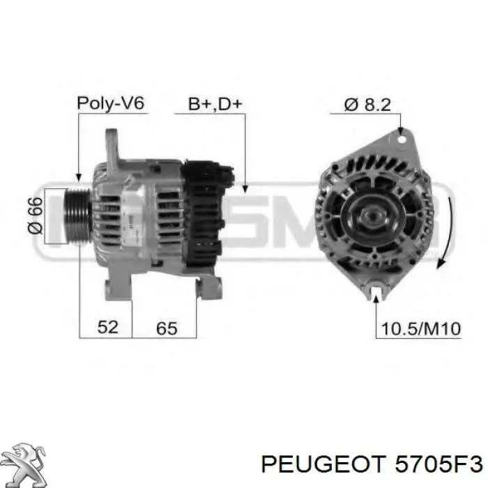 5705F3 Peugeot/Citroen alternador