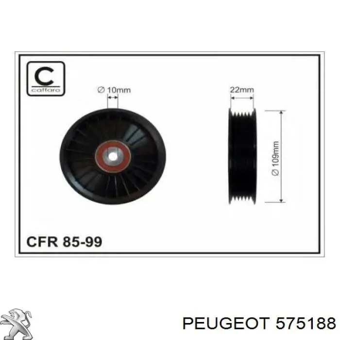 Polea inversión/guía, correa auxiliar servicios Peugeot/Citroen 575188 precio, desde 16,09 EUR