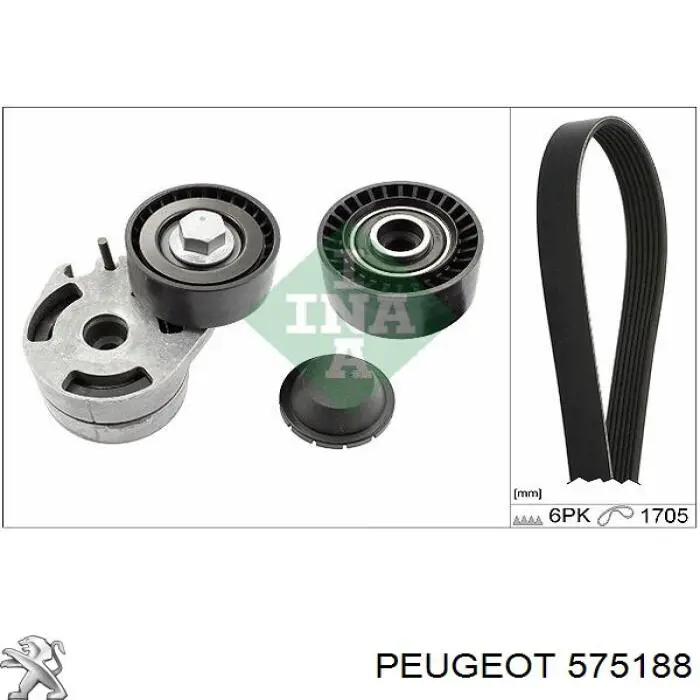Comprar 575188 Peugeot/Citroen Polea inversión/guía, correa poli V