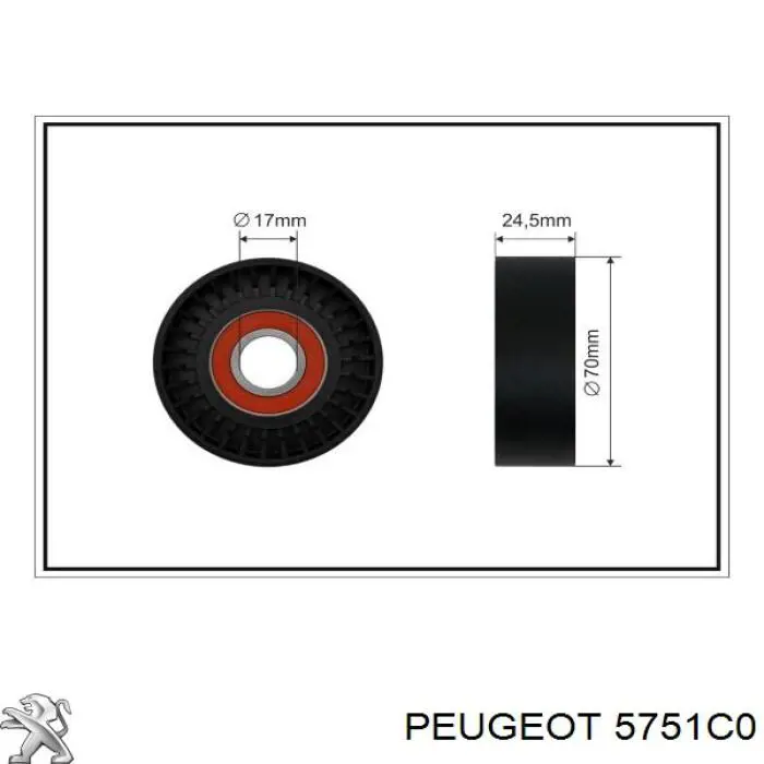 5751C0 Peugeot/Citroen tensor de correa, correa poli v