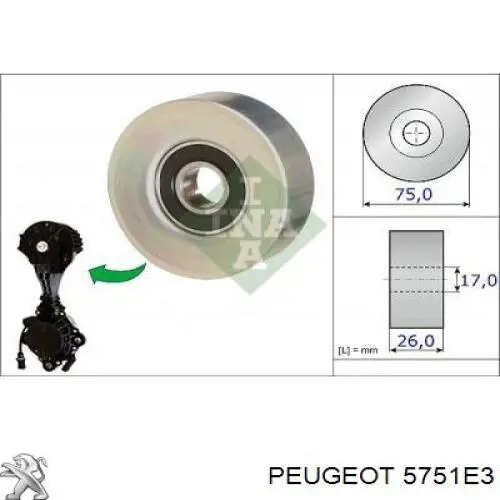 Comprar 1611422780 Peugeot/Citroen Polea tensora, correa poli V