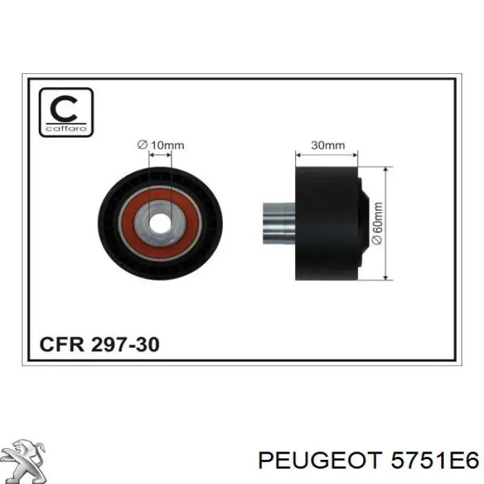 Polea inversión/guía, correa auxiliar servicios Peugeot/Citroen 5751E6 precio, desde 11,19 EUR