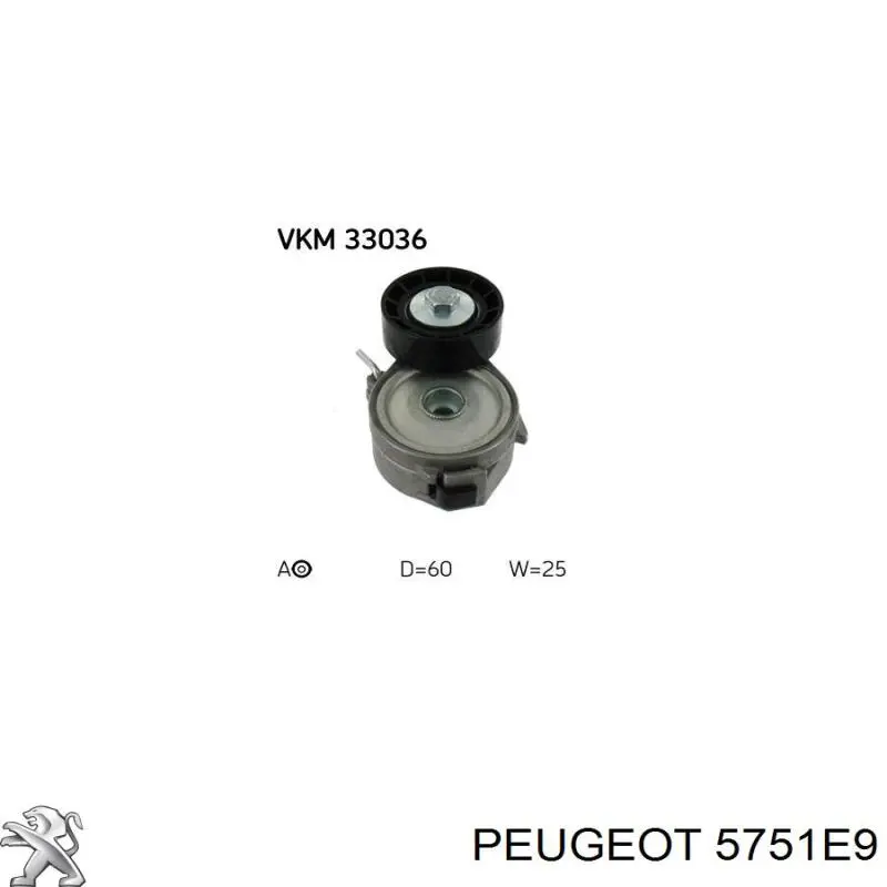 Comprar 5751E9 Peugeot/Citroen Tensor de correa poli V 
