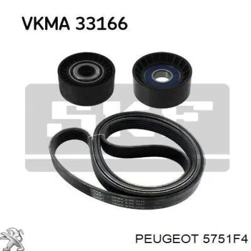 Polea inversión/guía, correa auxiliar servicios Peugeot/Citroen 5751F4 precio, desde 11,19 EUR