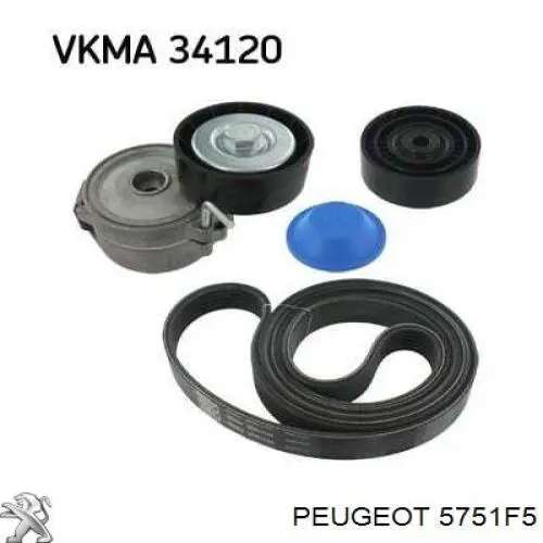 Comprar 5751F5 Peugeot/Citroen Tensor de la correa trapecial
