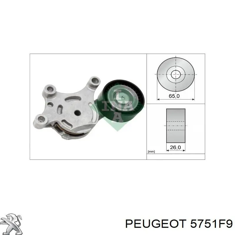 Tensor de correa, correa poli V Peugeot 208 CA, CC