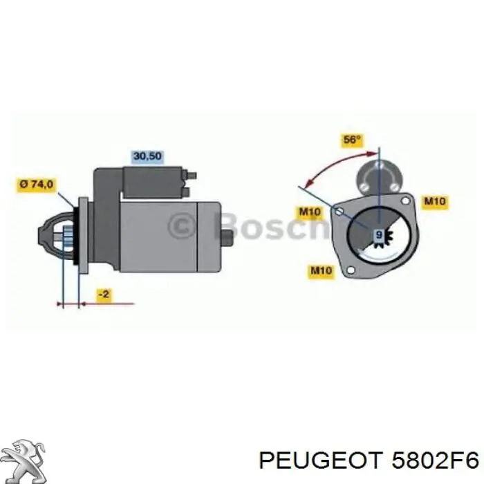 5802F6 Peugeot/Citroen motor de arranque
