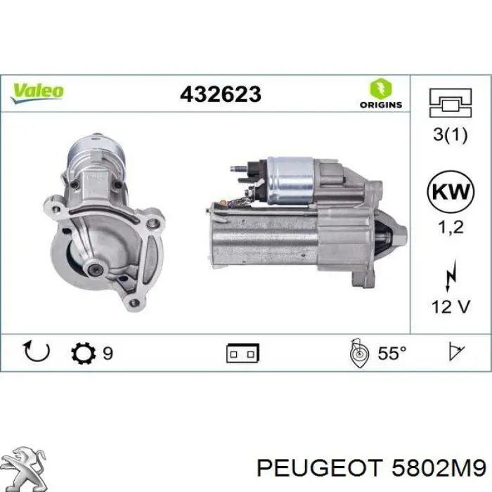 5802M9 Peugeot/Citroen Arranque motores