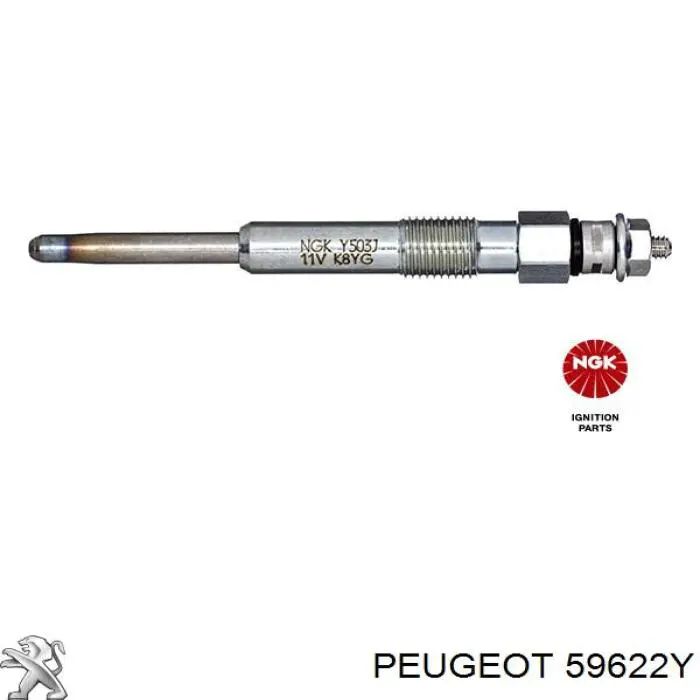 59622Y Peugeot/Citroen bujía de precalentamiento