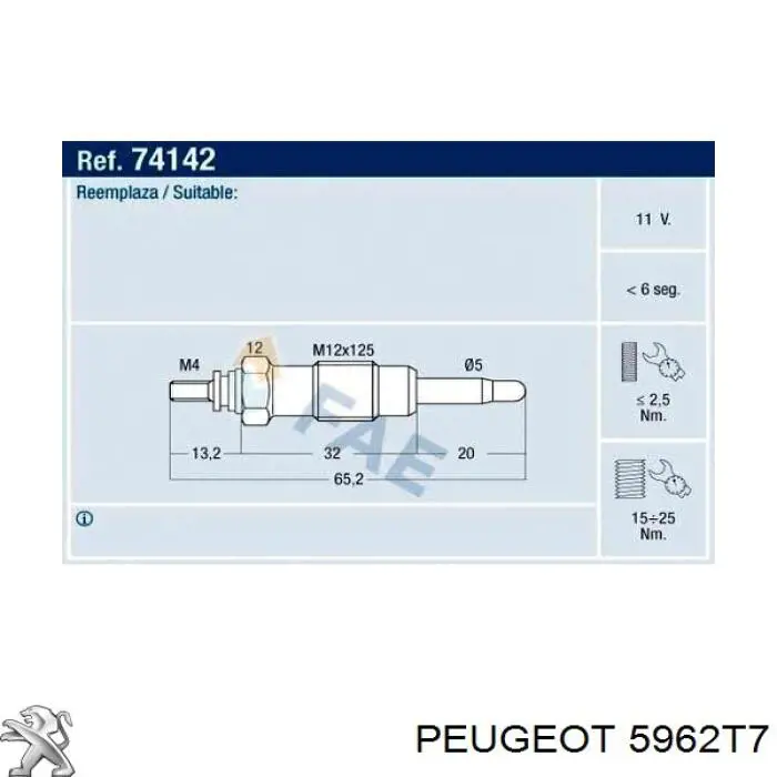 5962T7 Peugeot/Citroen