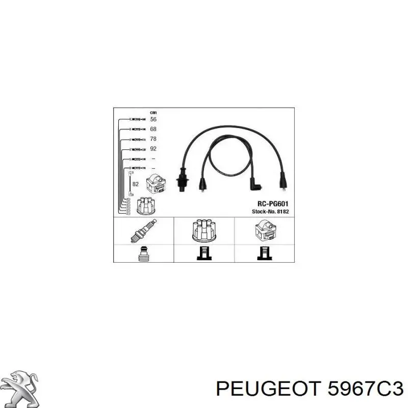 5967C3 Peugeot/Citroen cables de bujías
