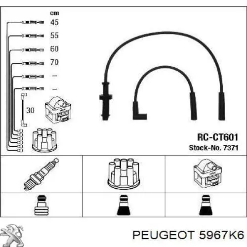 5967K6 Peugeot/Citroen cables de bujías