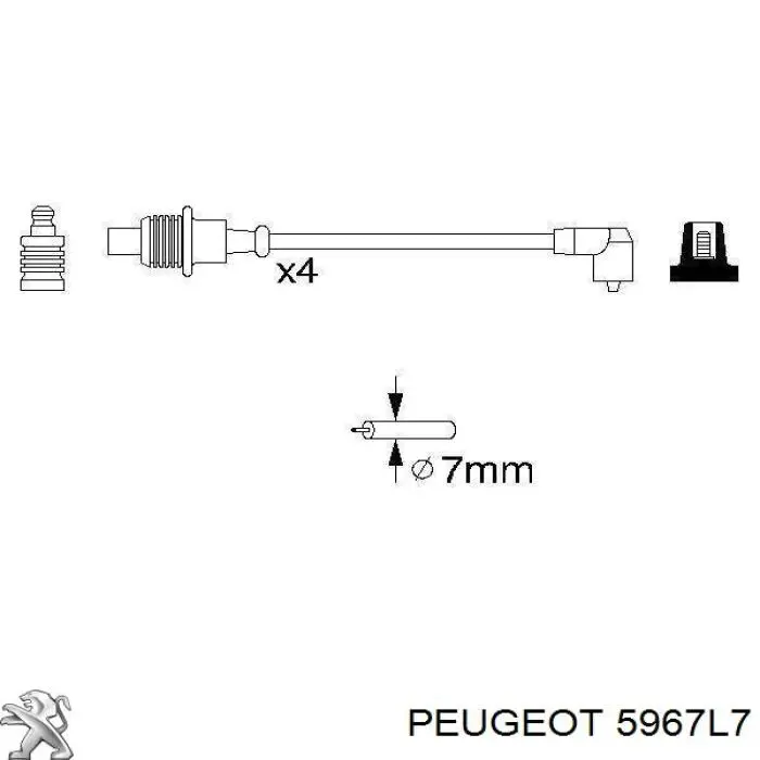 5967L7 Peugeot/Citroen cables de bujías