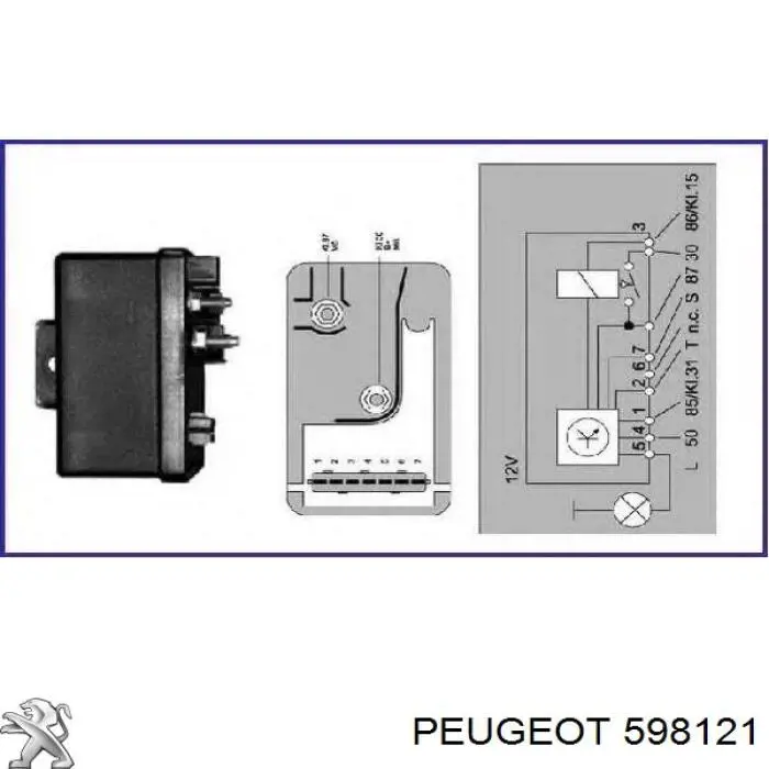 598121 Peugeot/Citroen relé de precalentamiento