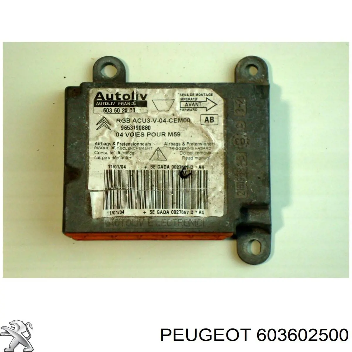Módulo de control de airbag 603602500 Peugeot/Citroen
