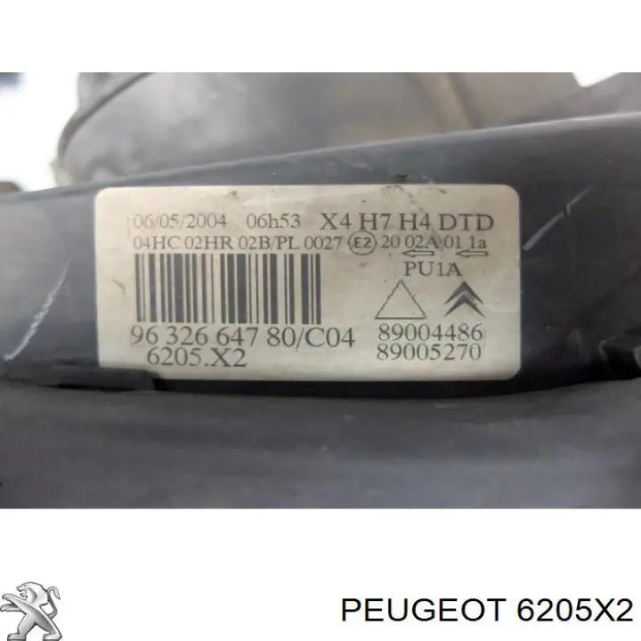 Faro delantero derecho Peugeot/Citroen 6205X2