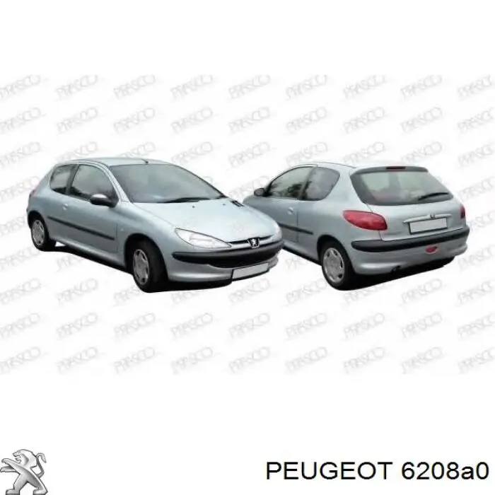 Luz diurna izquierda para Peugeot 206 