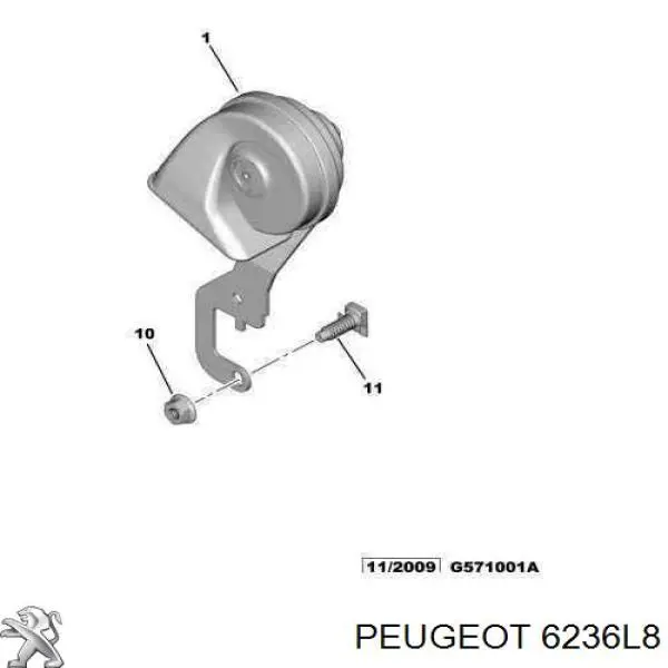 Claxon Citroen C3 II hatchback (A51) (2009 - 2016) precio, desde 81,31 EUR