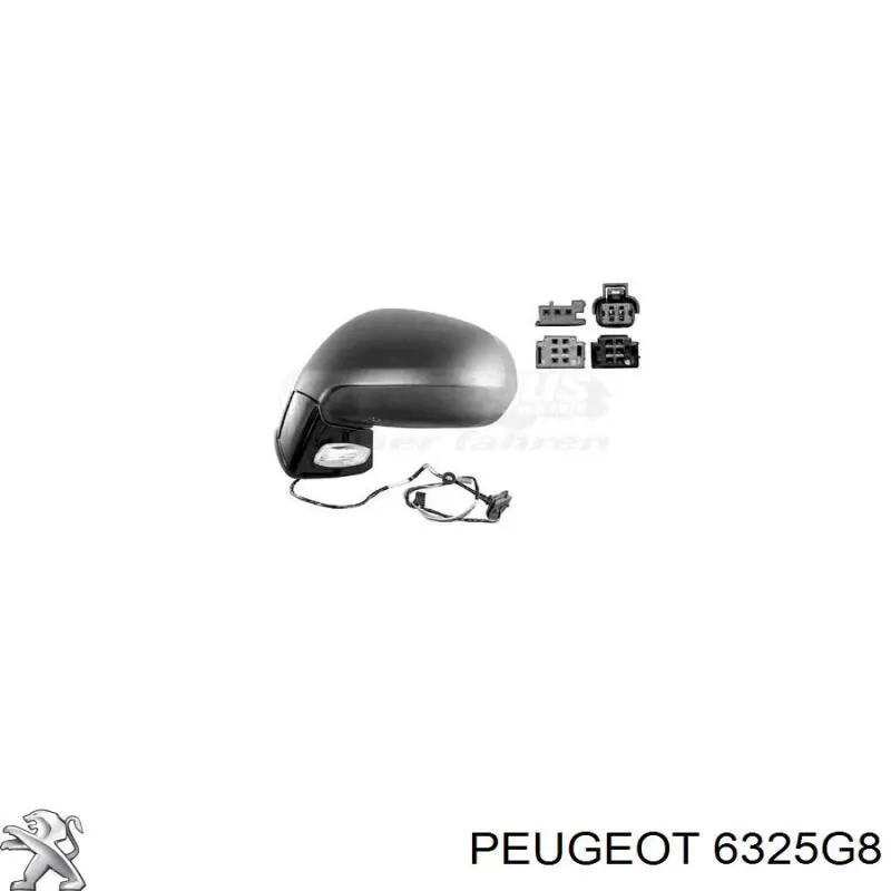 6325G8 Peugeot/Citroen lámpara de espejo retrovisor