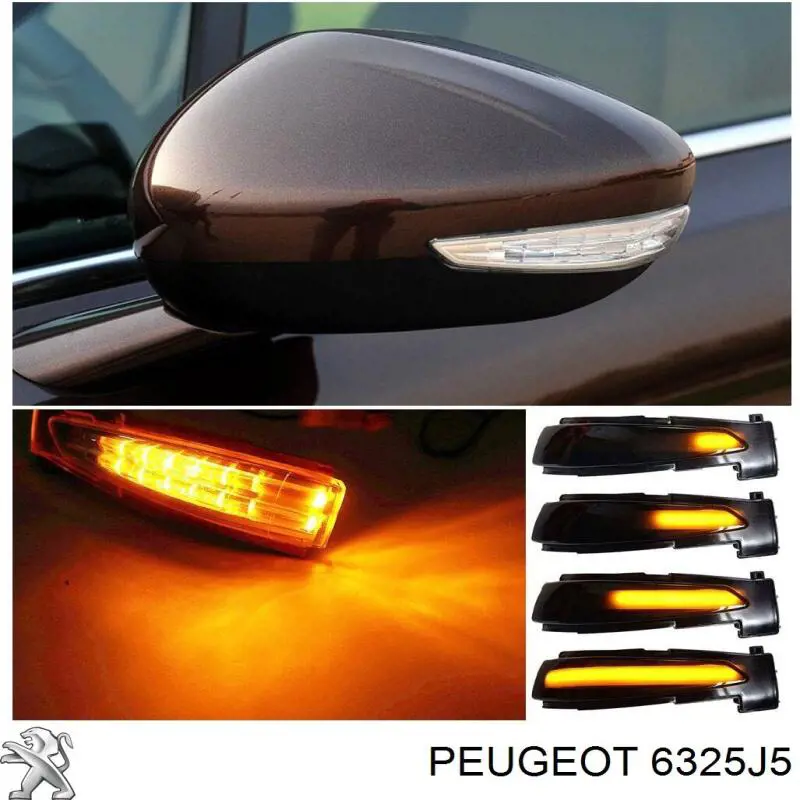 Luz intermitente de retrovisor exterior derecho para Peugeot 508 