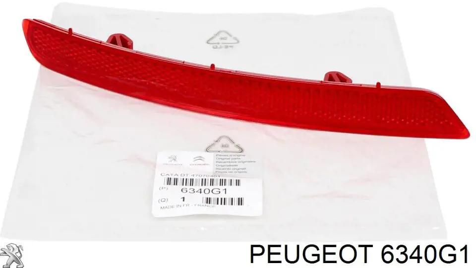 6340G1 Peugeot/Citroen reflector, parachoques trasero, derecho