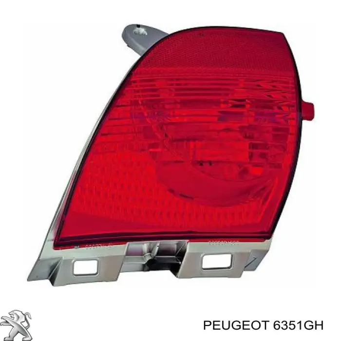6351GH Peugeot/Citroen faro antiniebla trasero derecho