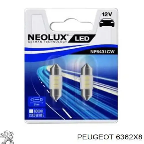 Lámpara de luz interior de cabina Peugeot/Citroen 6362X8 precio, desde 0,67 EUR