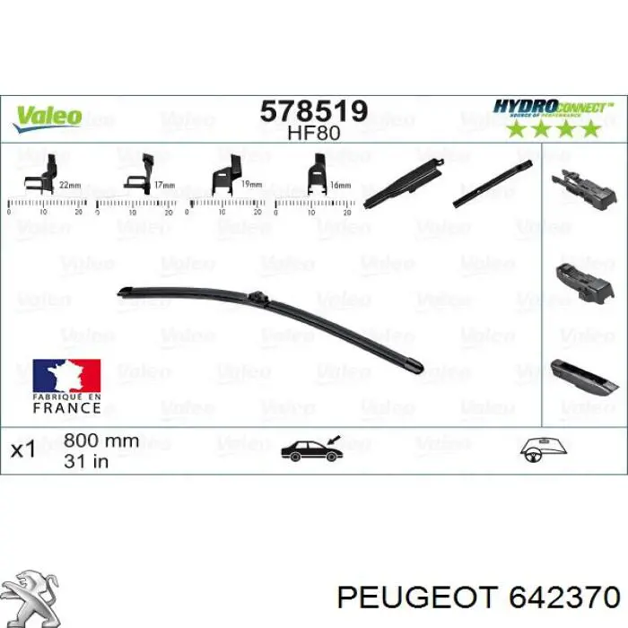 Escobillas delanteras Peugeot/Citroen 642370 precio, desde 30,47 EUR