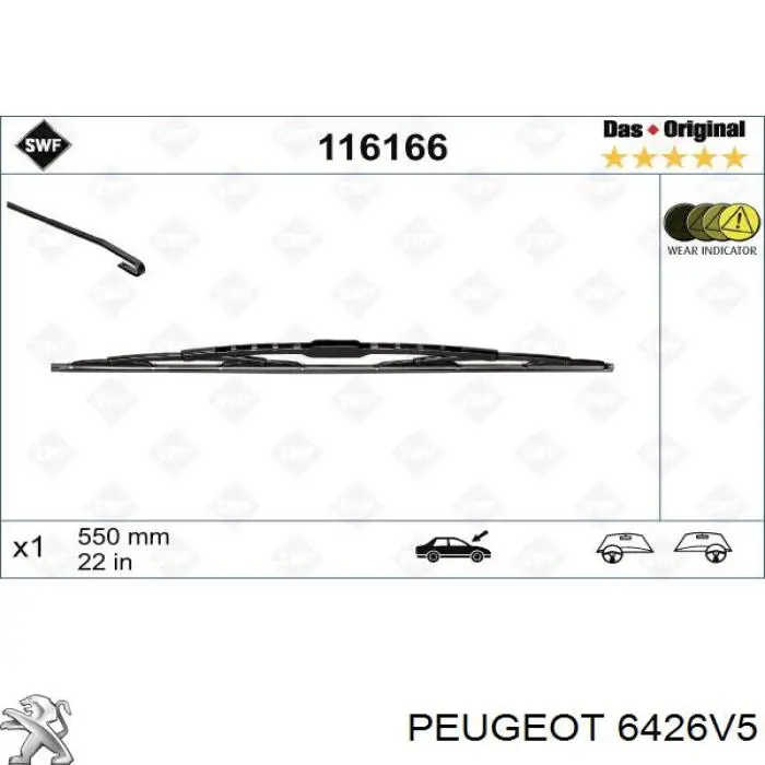 Escobilla del limpiaparabrisas del lado del conductor Peugeot/Citroen 6426V5 precio, desde 12,56 EUR