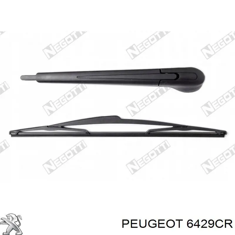 6429CR Peugeot/Citroen brazo del limpiaparabrisas, trasero
