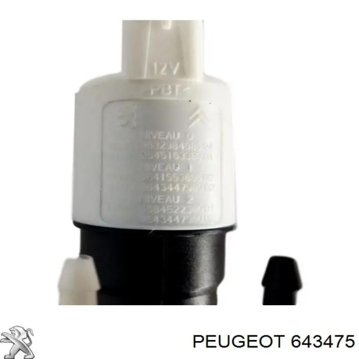 Bomba de agua limpiaparabrisas, delantera 643475 Peugeot/Citroen