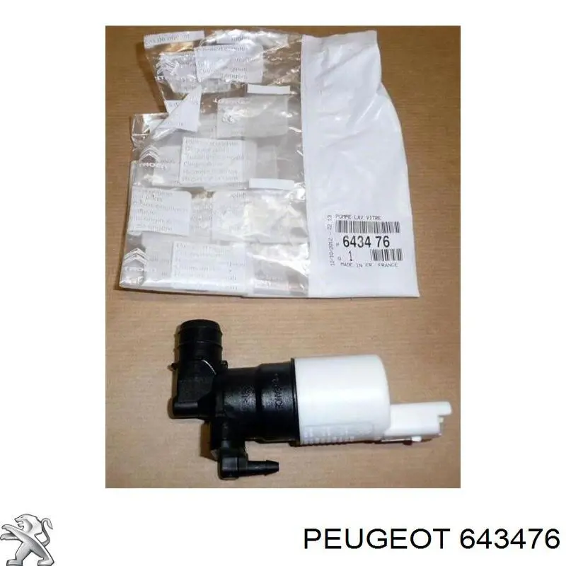 643476 Peugeot/Citroen Bomba de agua de lavado, lavado de parabrisas, delantera