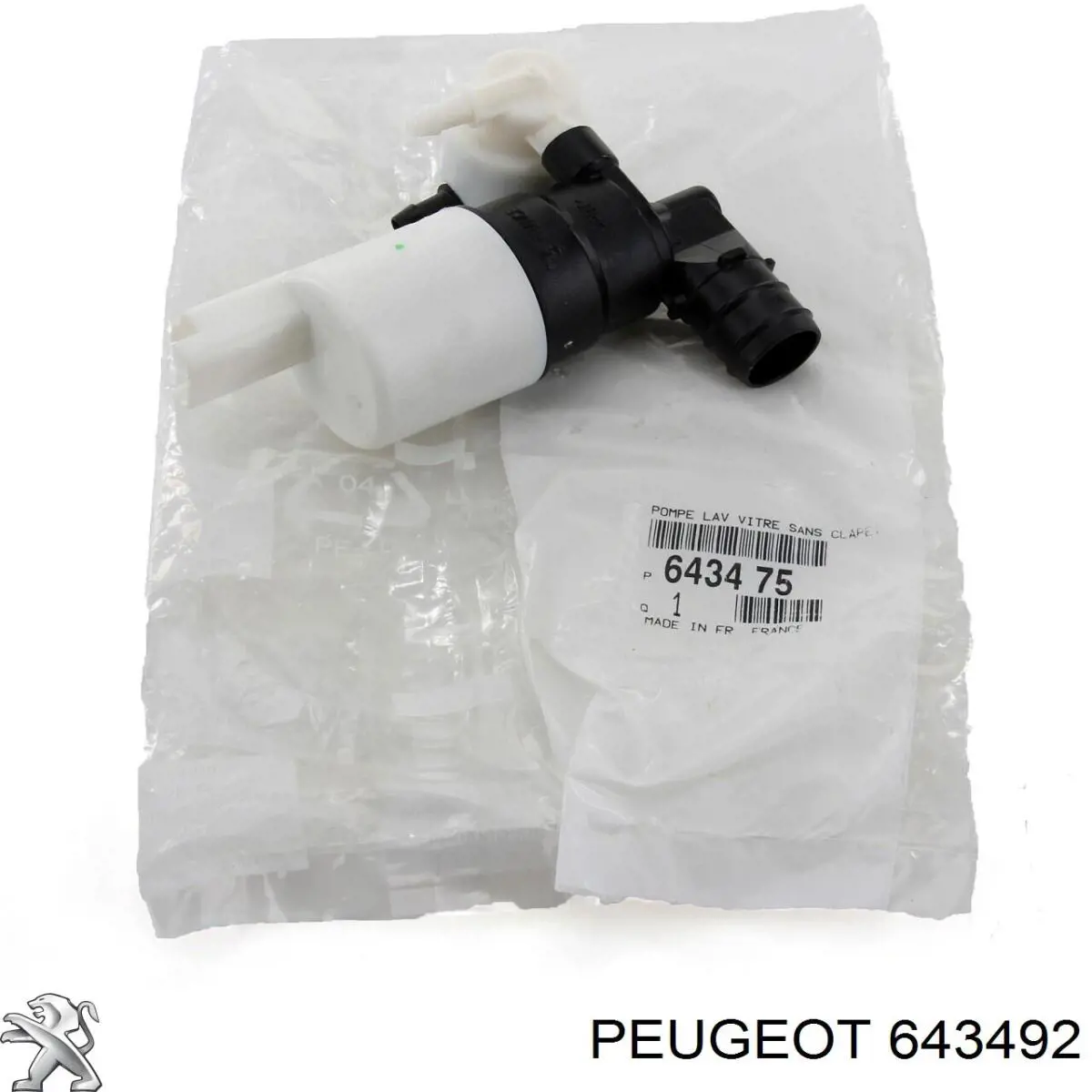 Bomba de limpiaparabrisas delantera Peugeot/Citroen 643492