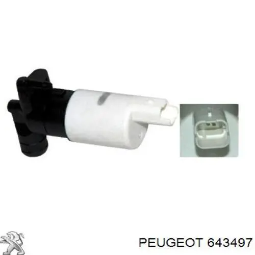 643497 Peugeot/Citroen Bomba de agua de lavado, lavado de parabrisas, delantera