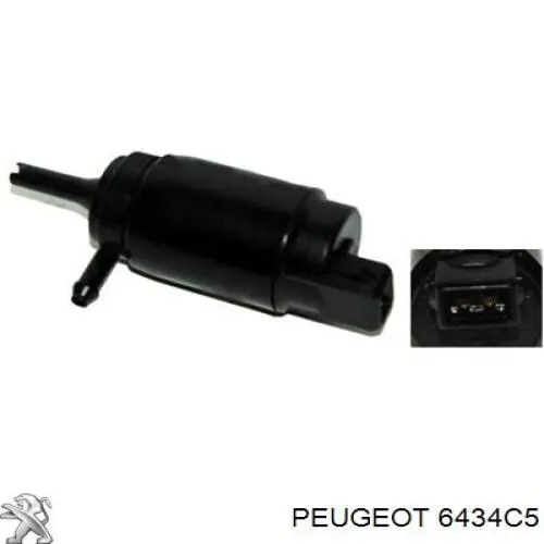 Comprar 6434C5 Peugeot/Citroen Bomba de agua limpiaparabrisas, delantera