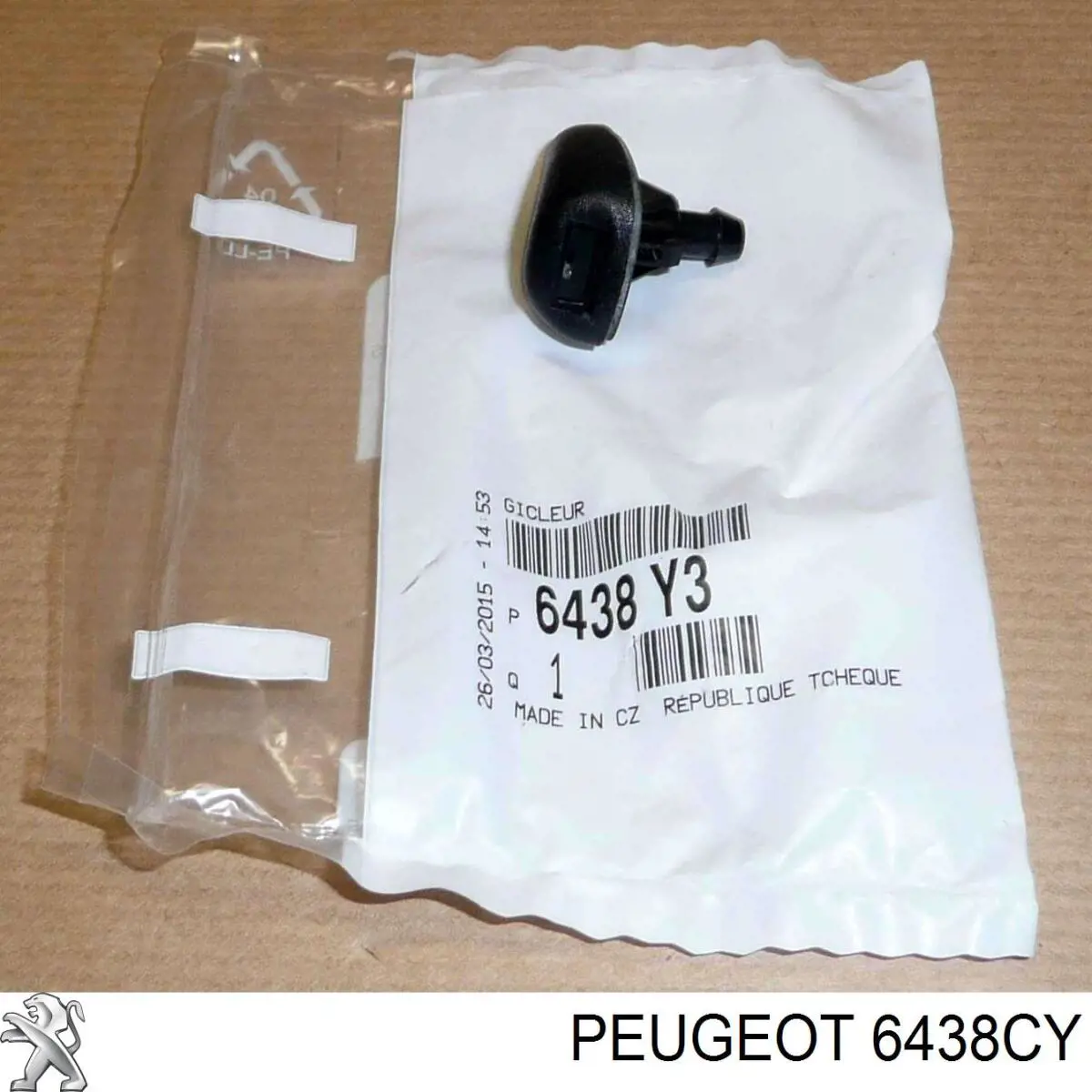 6438AH Peugeot/Citroen tobera de agua regadora, lavado de parabrisas cristal trasero