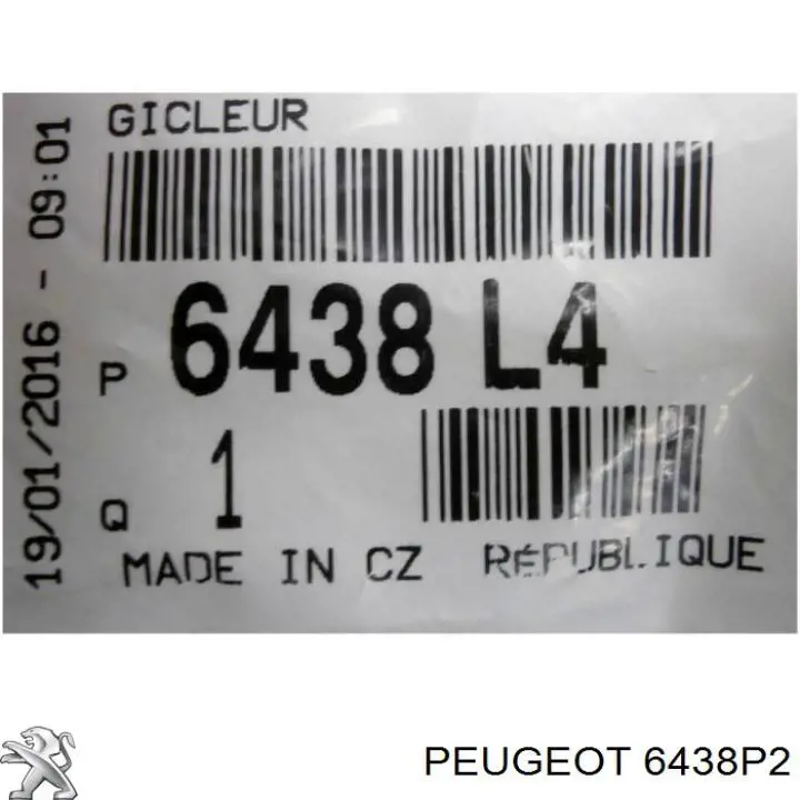Cubierta de la boquilla del lavafaros Peugeot/Citroen 6438P2
