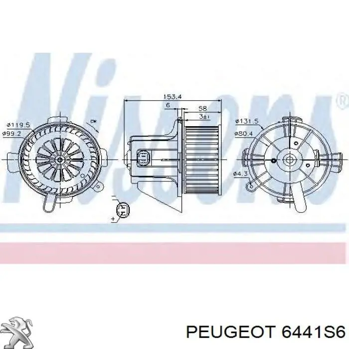 6441S6 Peugeot/Citroen motor eléctrico, ventilador habitáculo