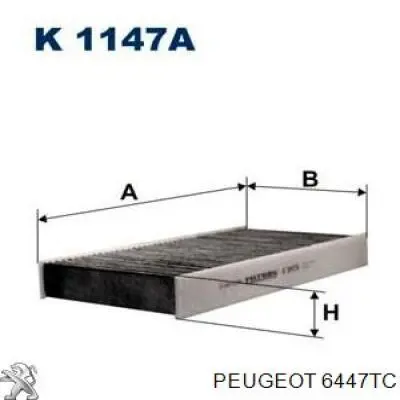 Filtro de cabina Peugeot/Citroen 6447TC precio, desde 11,31 EUR